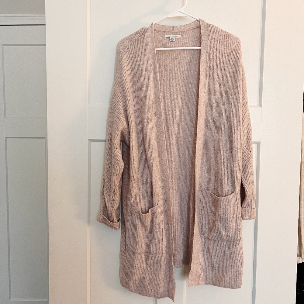 American Eagle XS Mauve Pink Oversized Chenille Cardigan